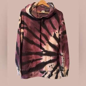 PINK Victoria's Secret Purple and Black Tie-Dye Sweater